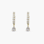 Earrings Drop of Light CZ Gold Plated Silver Hoop Earrings