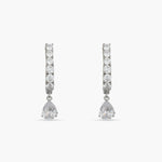 Earrings Drop of Light CZ Silver Hoop Earrings