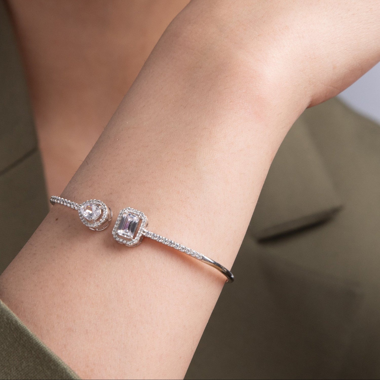 Radiant Elegance CZ Silver Bracelet