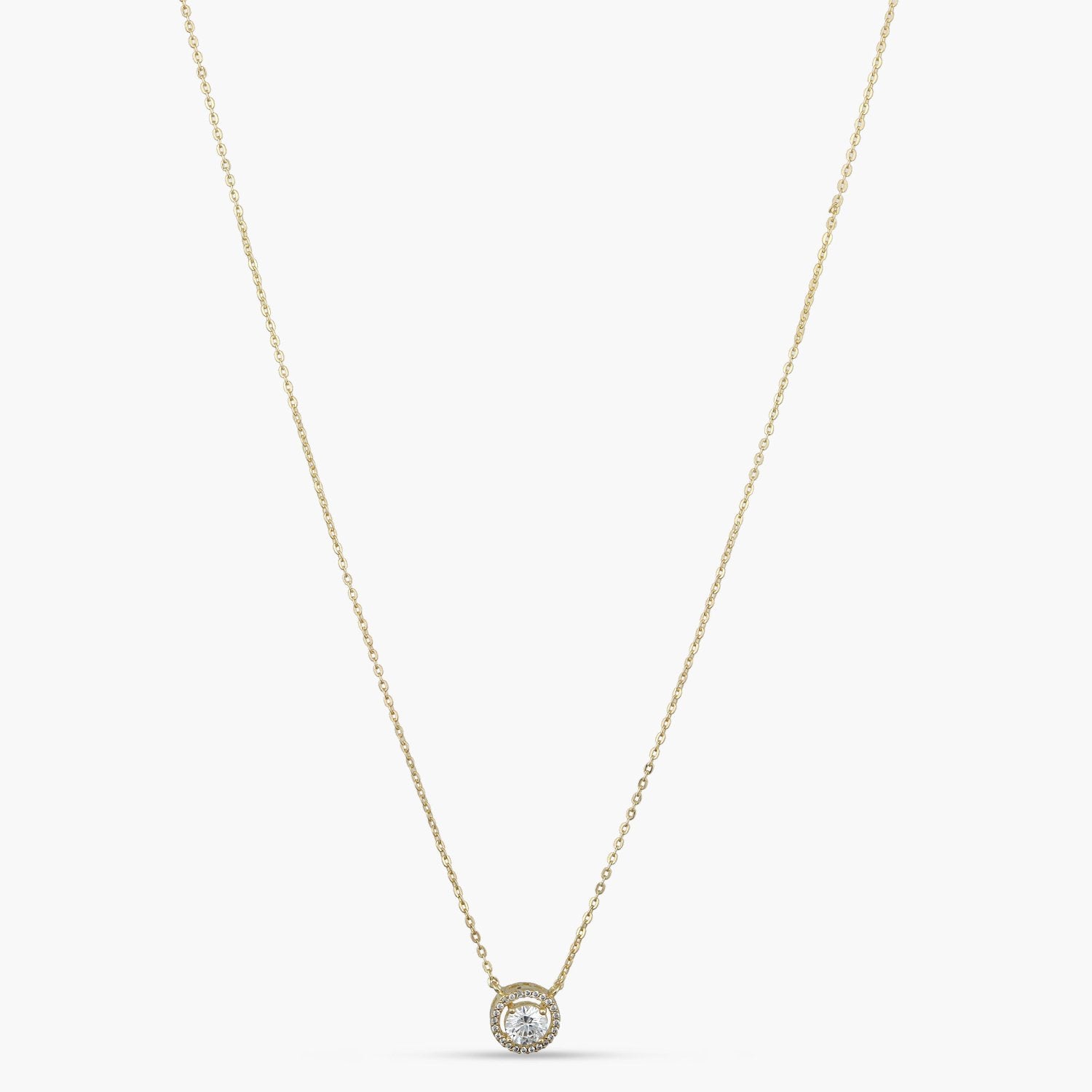 Necklace Essence Gold Plated CZ Silver Pendant Necklace