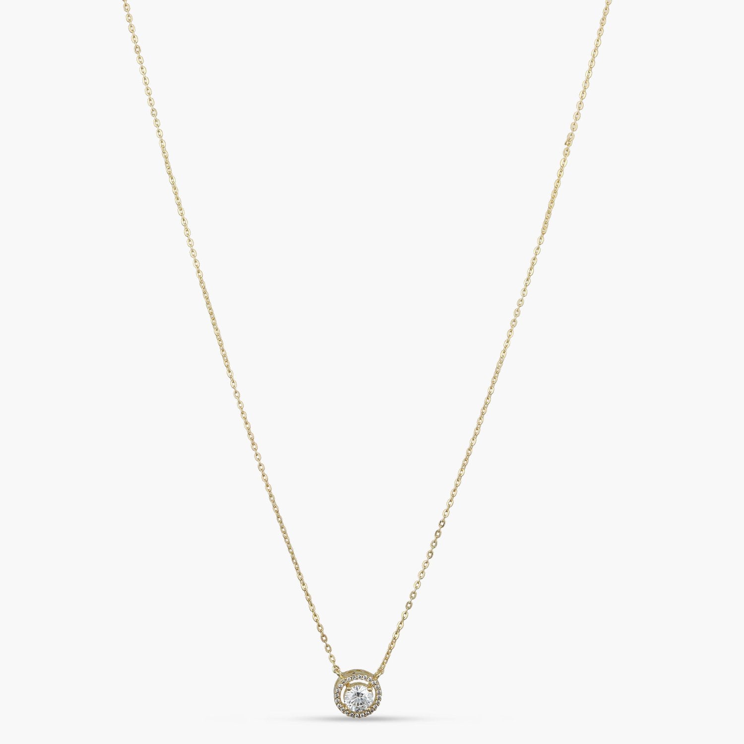 Essence Gold Plated CZ Silver Pendant Necklace