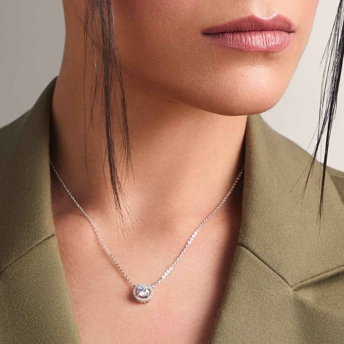 Necklace Essence CZ Silver Pendant Necklace
