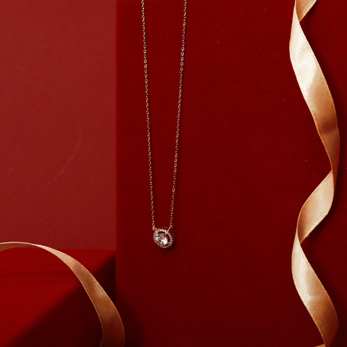 Necklace Essence Gold Plated CZ Silver Pendant Necklace