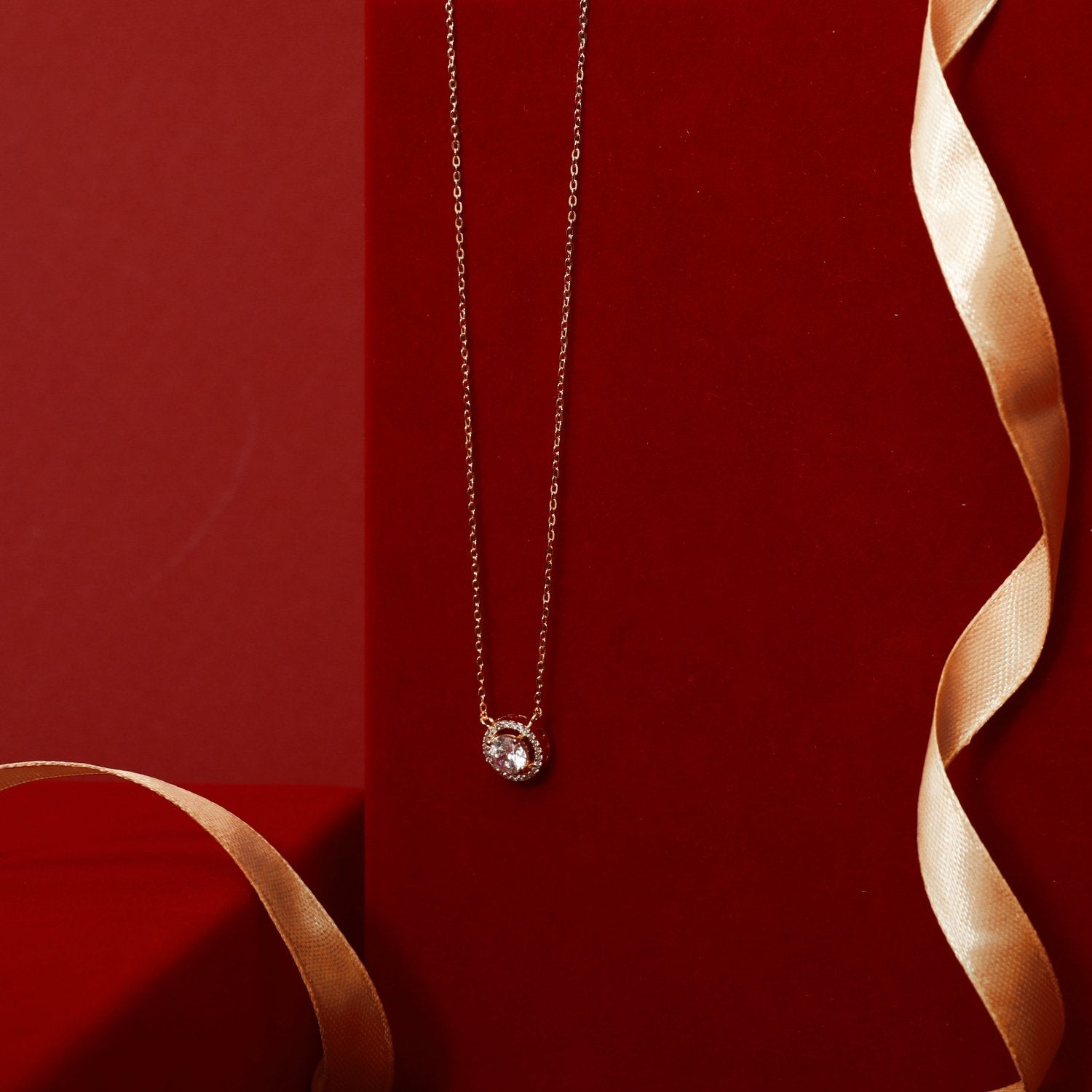 Necklace Essence Gold Plated CZ Silver Pendant Necklace