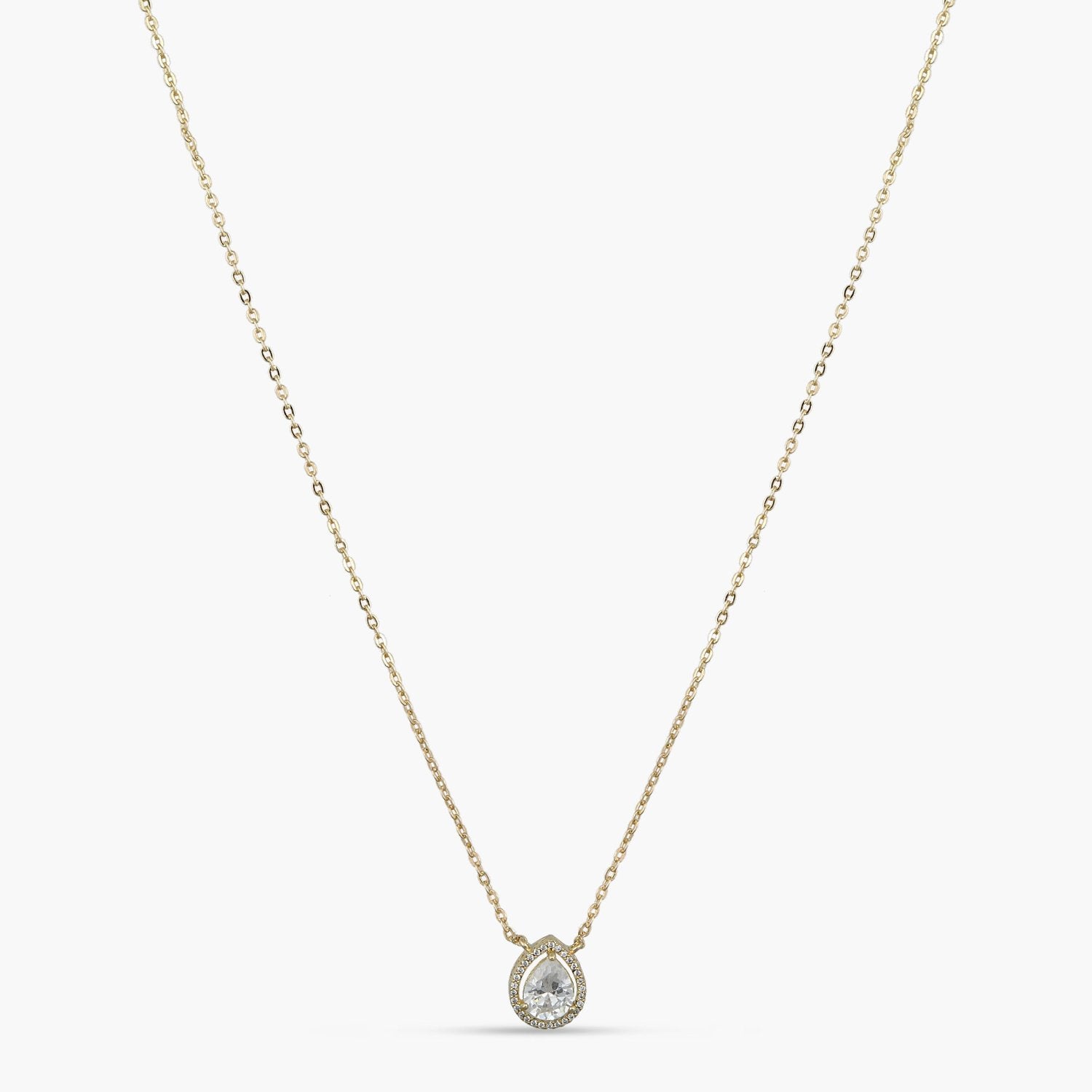 Necklace Harmony Gold Plated CZ Silver Pendant Necklace