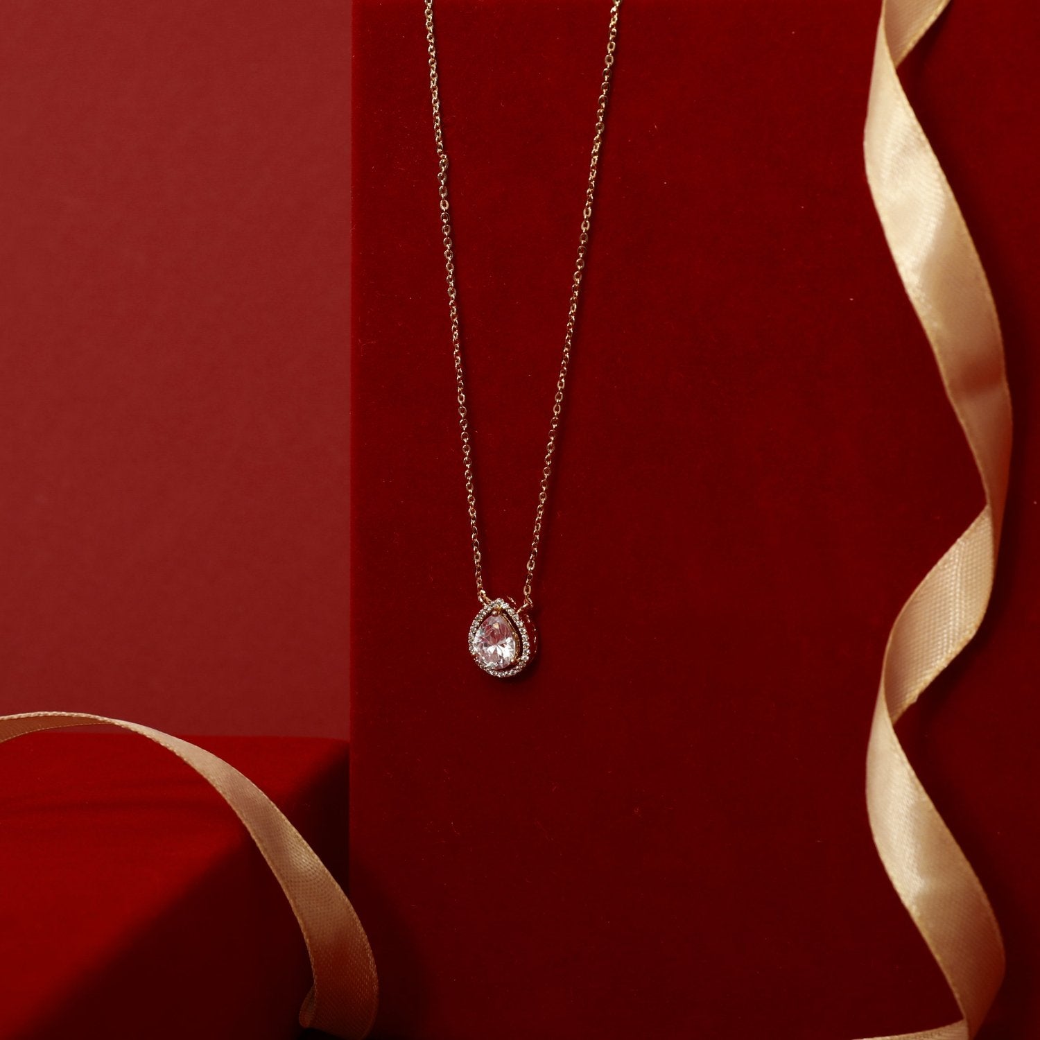 Necklace Harmony Gold Plated CZ Silver Pendant Necklace