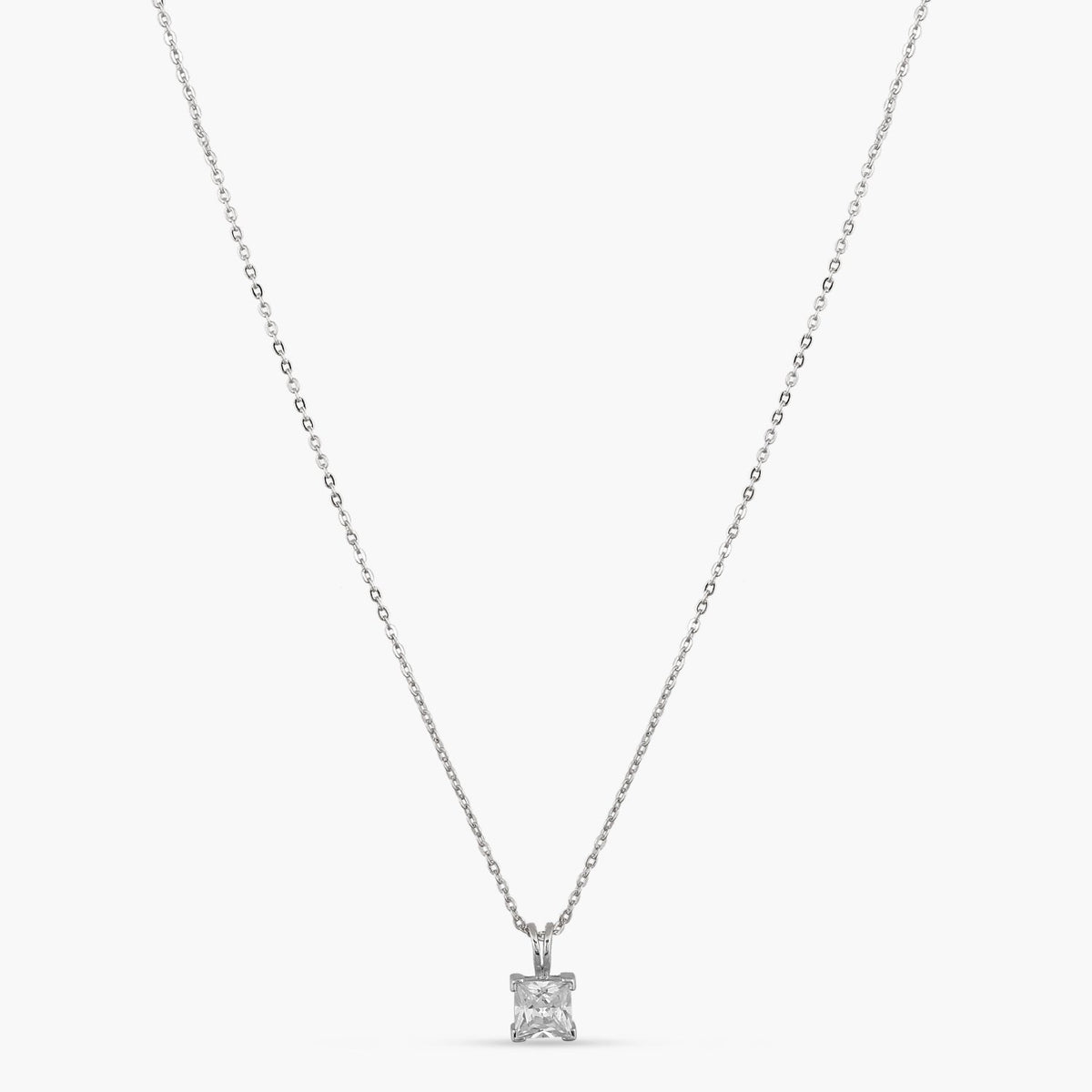 Luxe CZ Silver Pendant Necklace