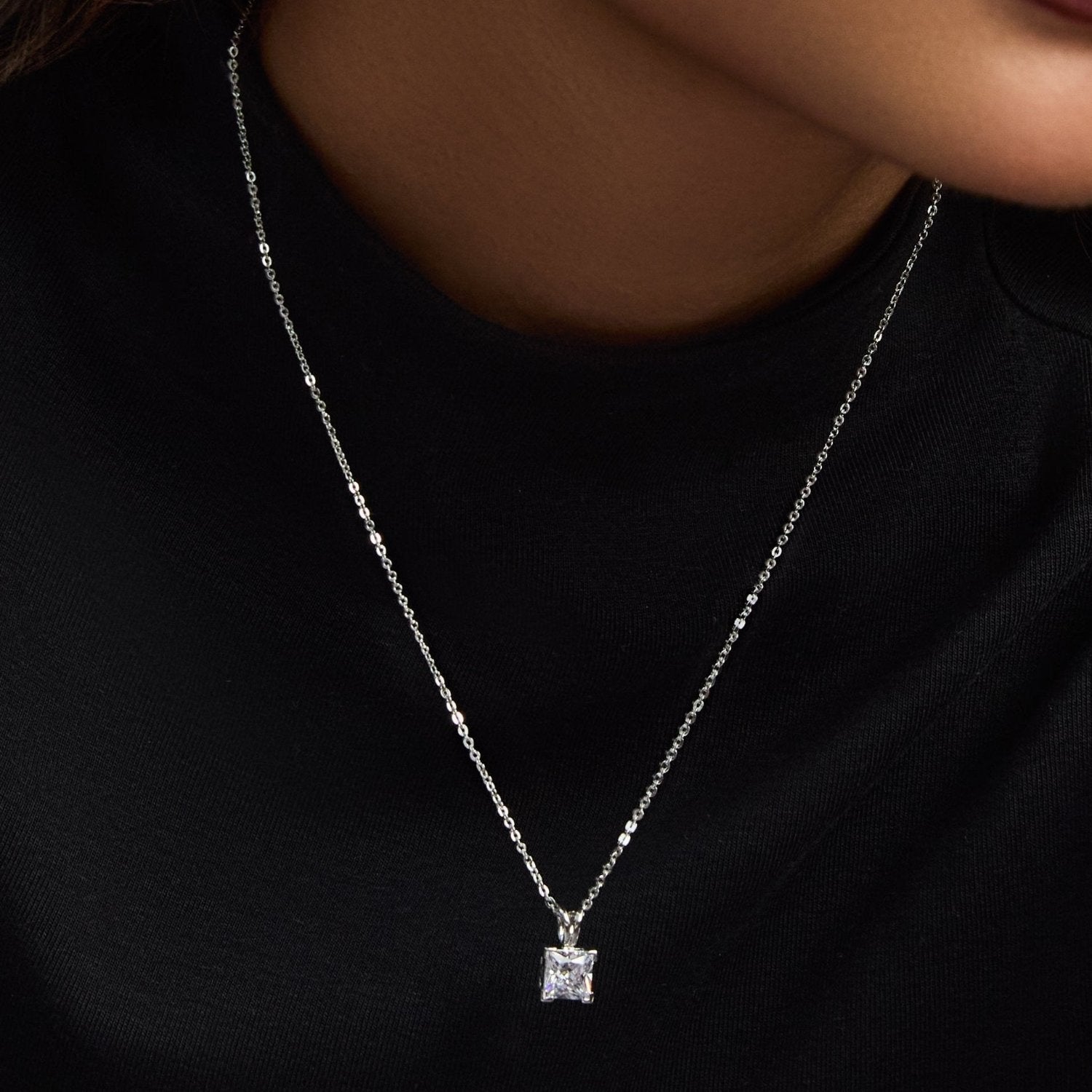 Luxe CZ Silver Pendant Necklace