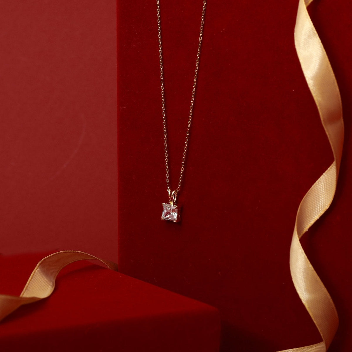 Necklace Luxe Gold Plated CZ Silver Pendant Necklace