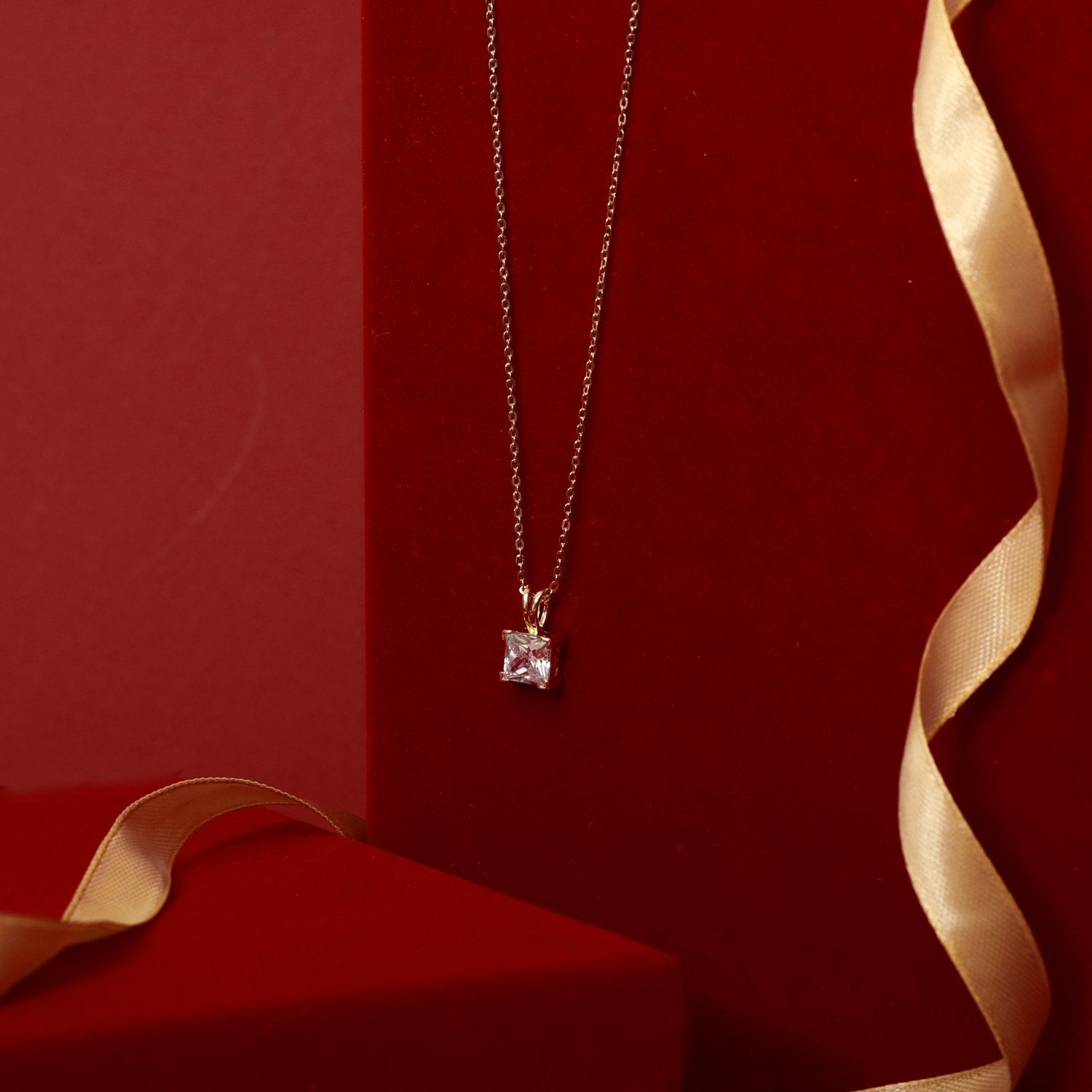 Necklace Luxe Gold Plated CZ Silver Pendant Necklace