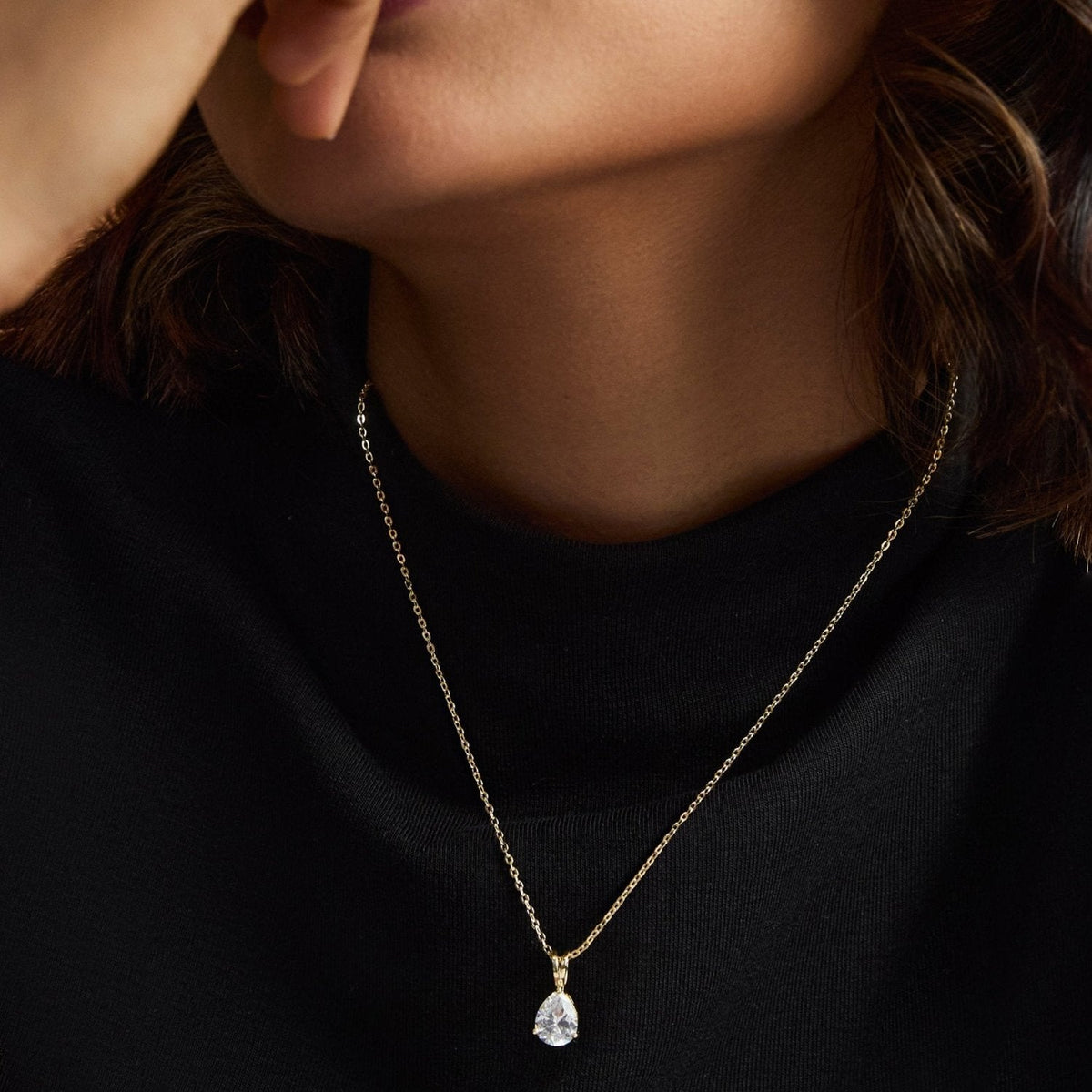 Necklace Eternal Glow Gold Plated CZ Silver Pendant Necklace