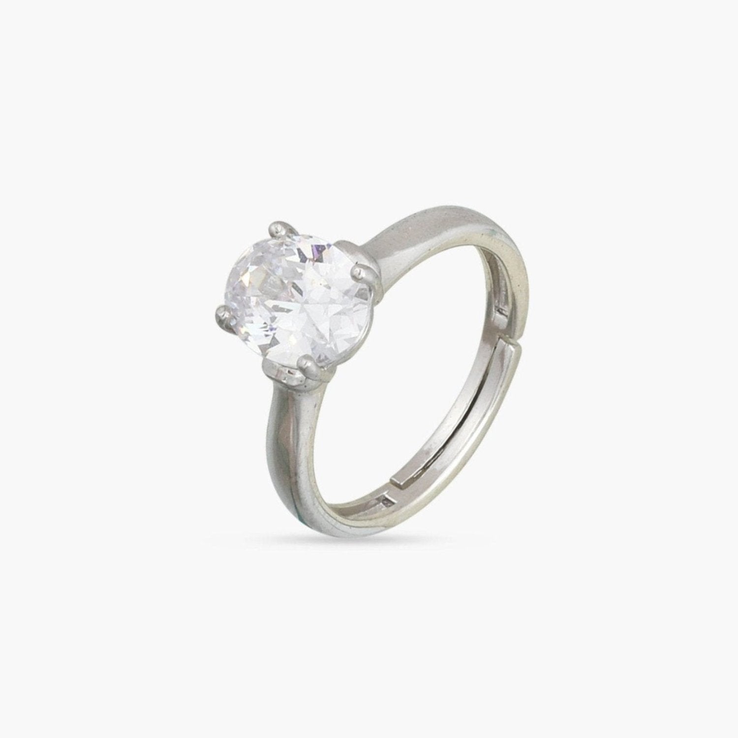 Finger Ring Aurora Solitaire CZ Silver Ring