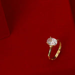 Finger Ring Aurora Solitaire Gold Plated CZ Silver Ring
