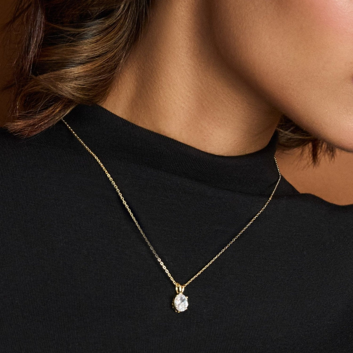 Necklace Celestial Spark Gold Plated CZ Silver Pendant Necklace