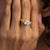 Celestia Three Stone Gold Plated CZ Silver Ring