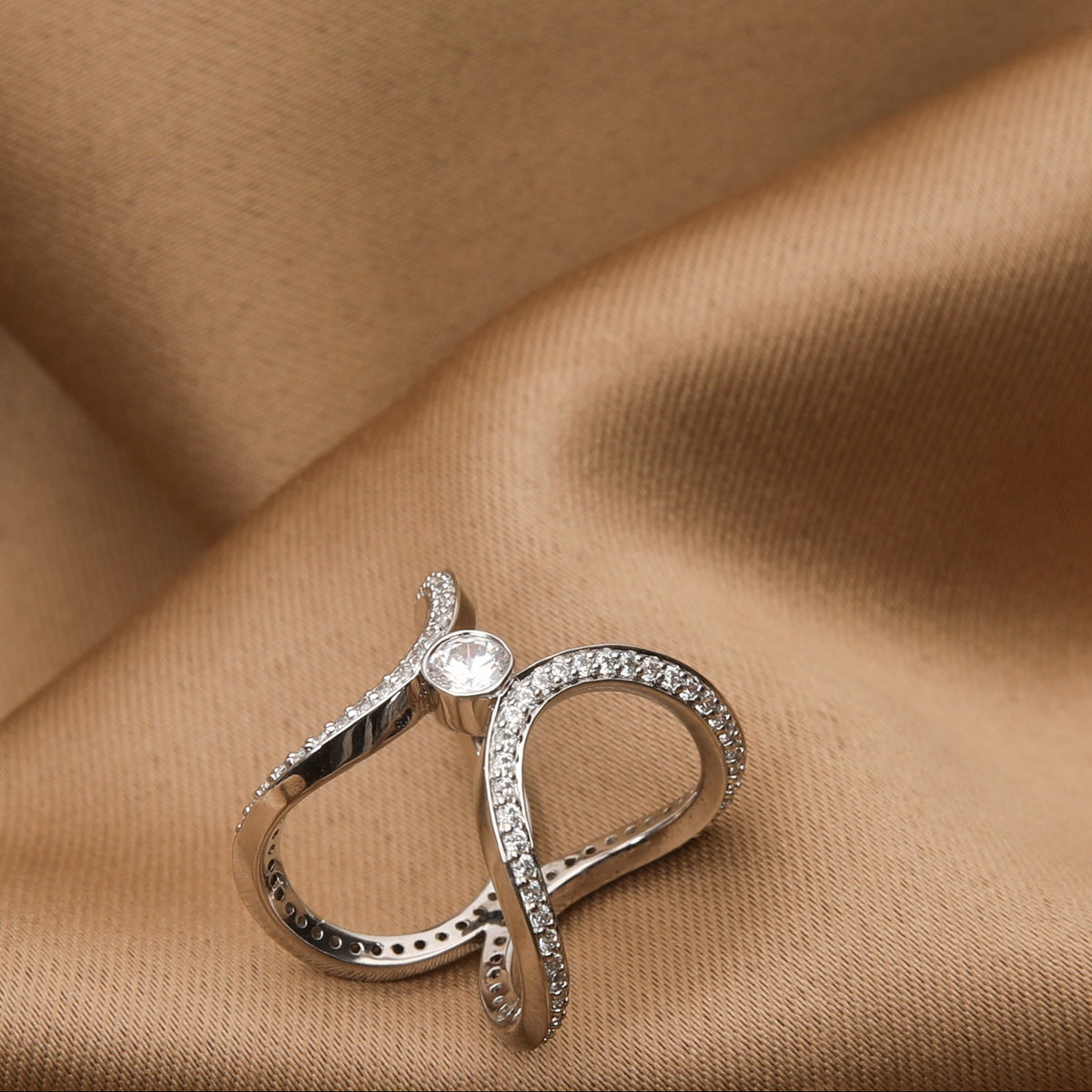 Aurora Cocktail Silver Two Way Ring