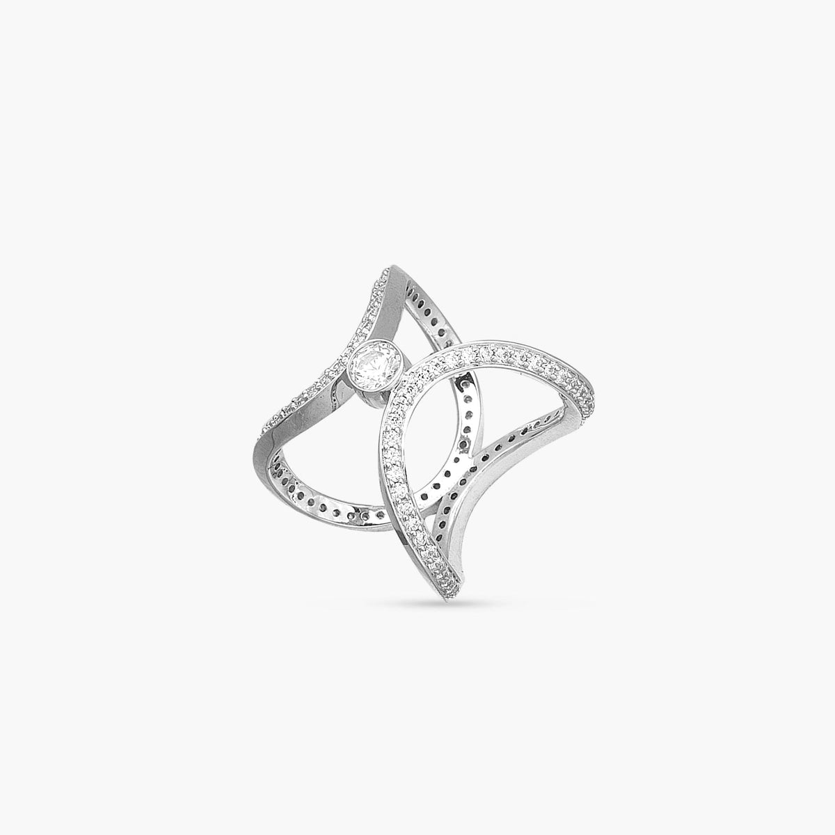 Finger Ring Aurora Cocktail Silver Two Way Ring