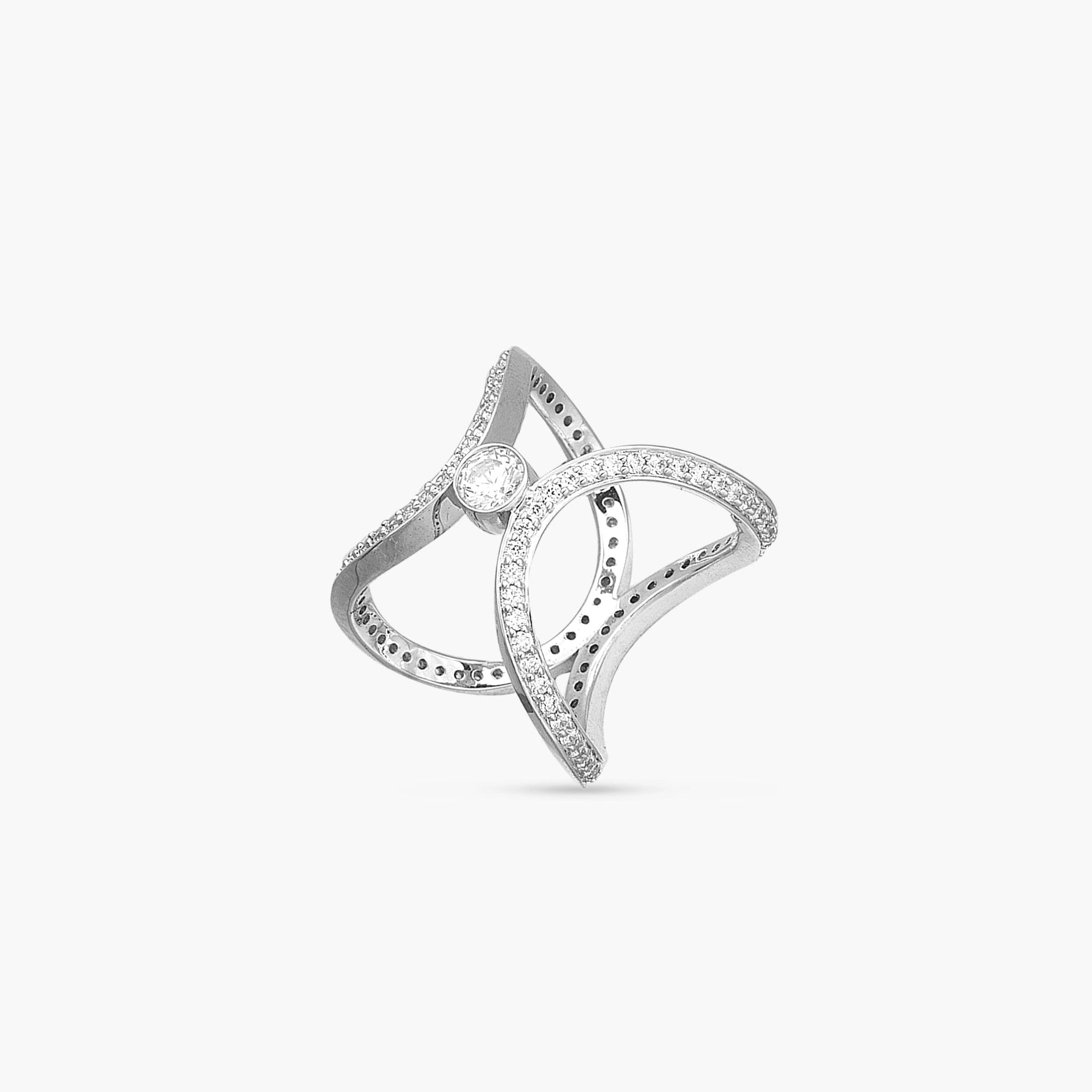 Aurora Cocktail Silver Two Way Ring