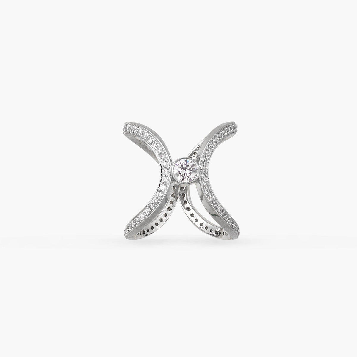 Aurora Cocktail Silver Two Way Ring