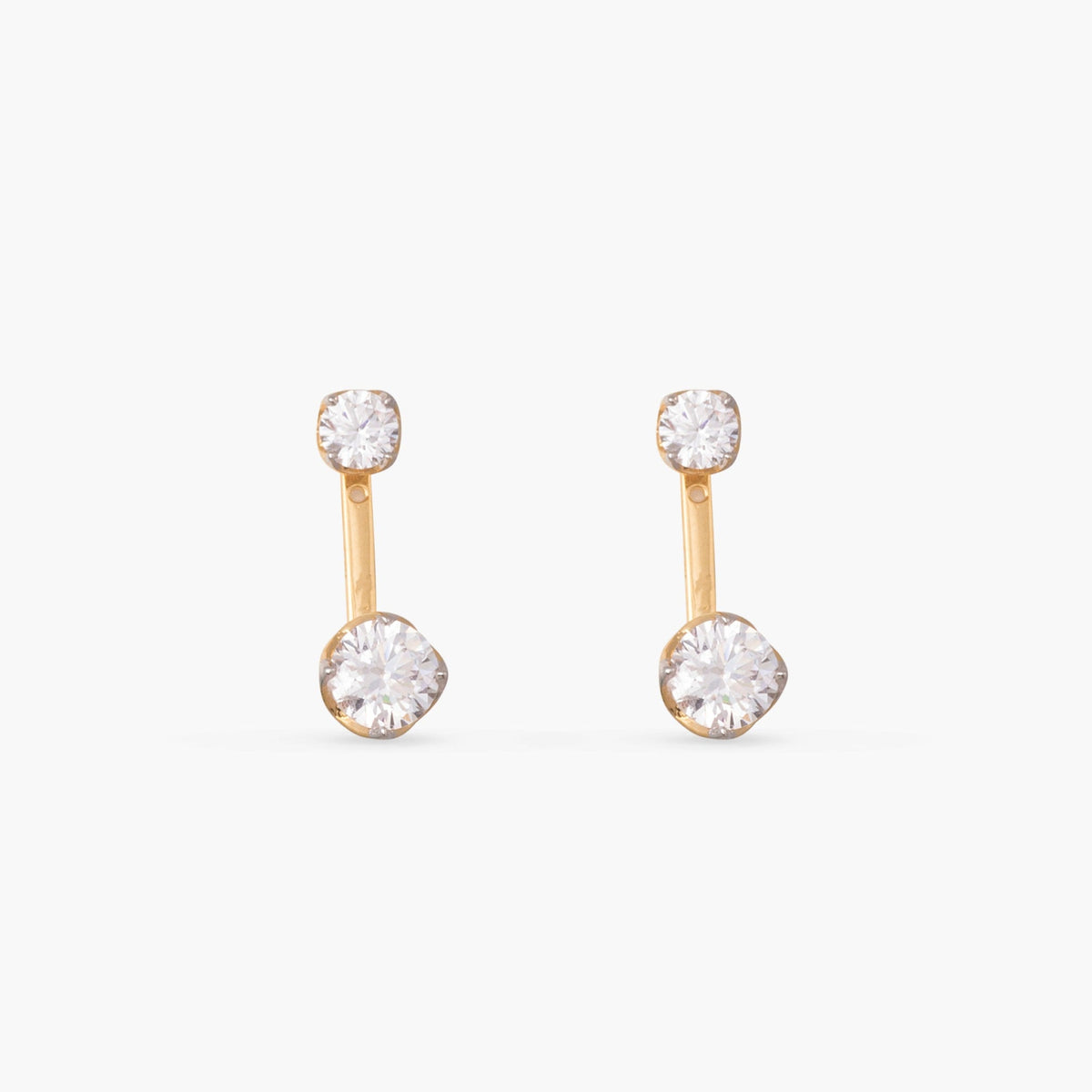 Gleam CZ Silver Jacket Earrings