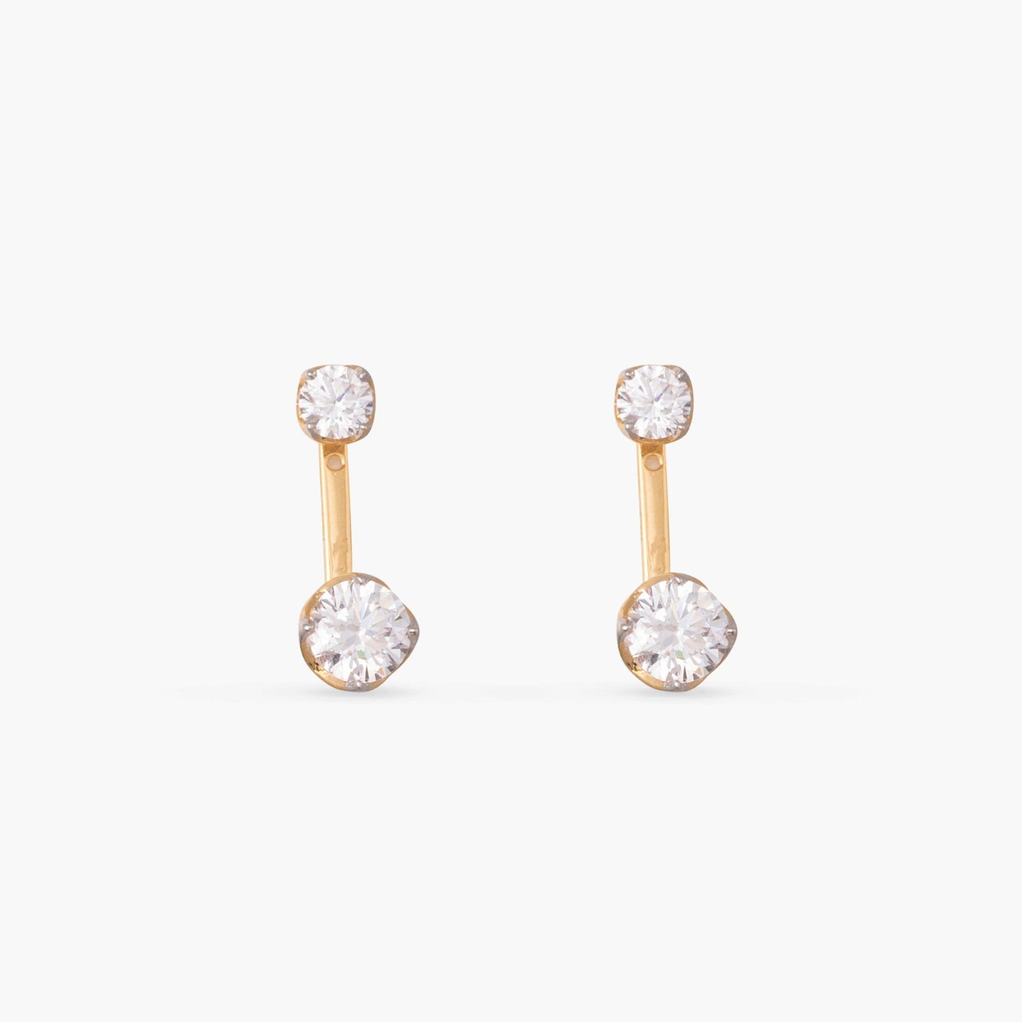 Gleam CZ Silver Jacket Earrings
