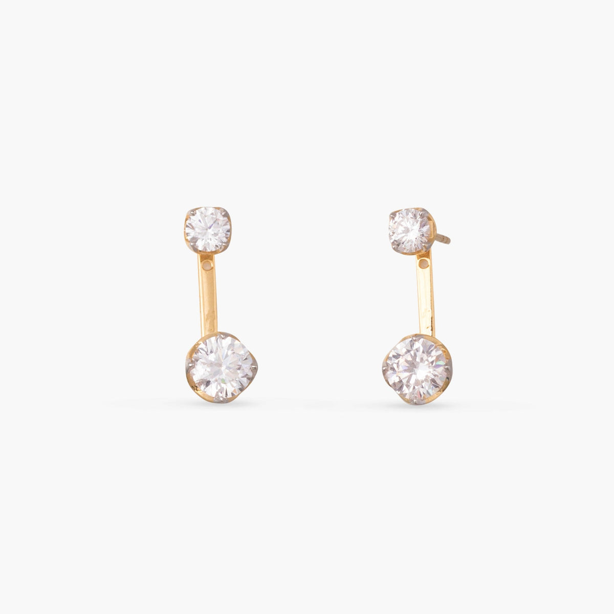 Gleam CZ Silver Jacket Earrings