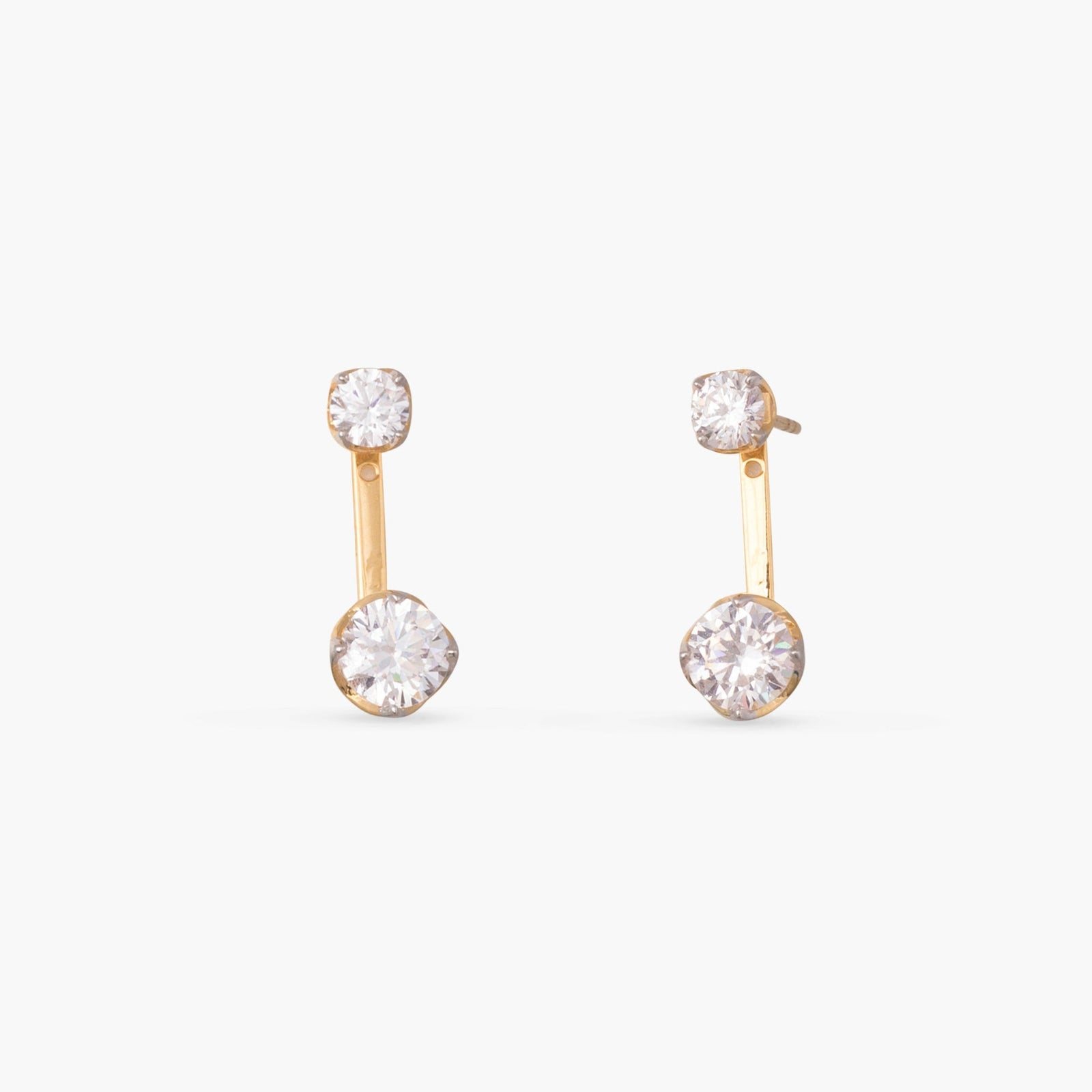 Gleam CZ Silver Jacket Earrings