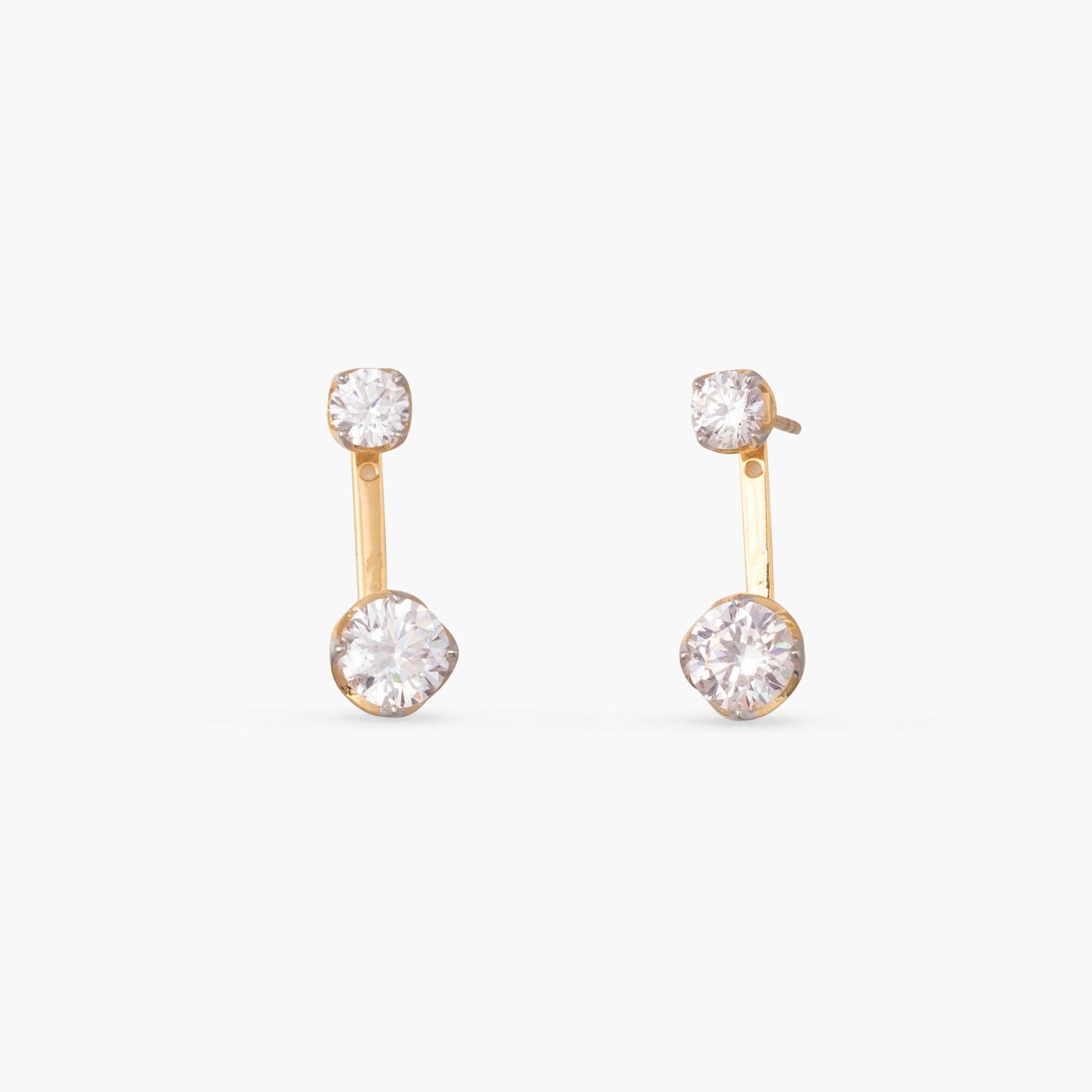 Gleam CZ Silver Jacket Earrings