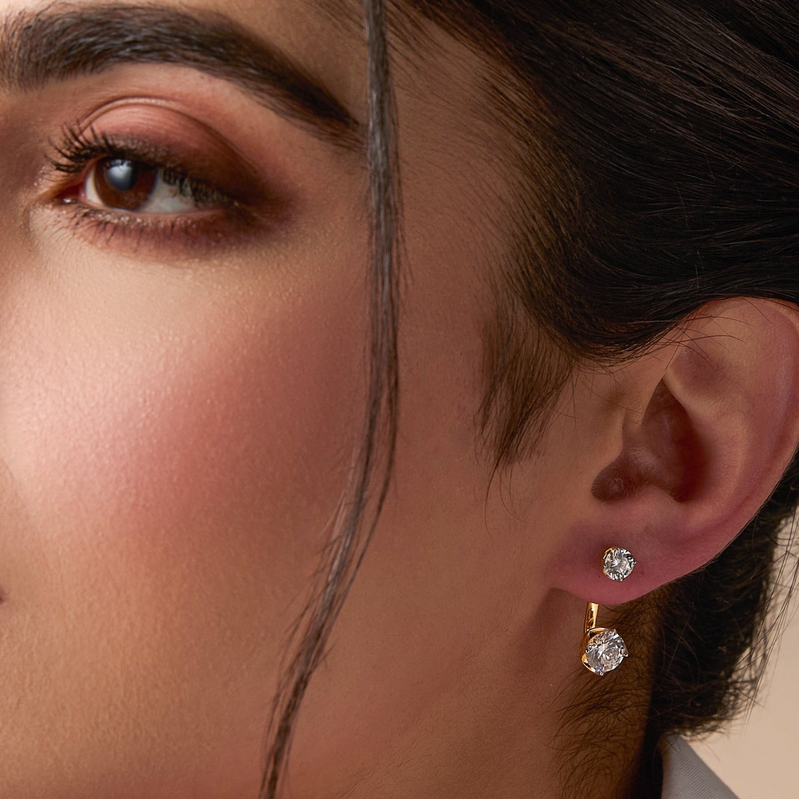 Gleam CZ Silver Jacket Earrings