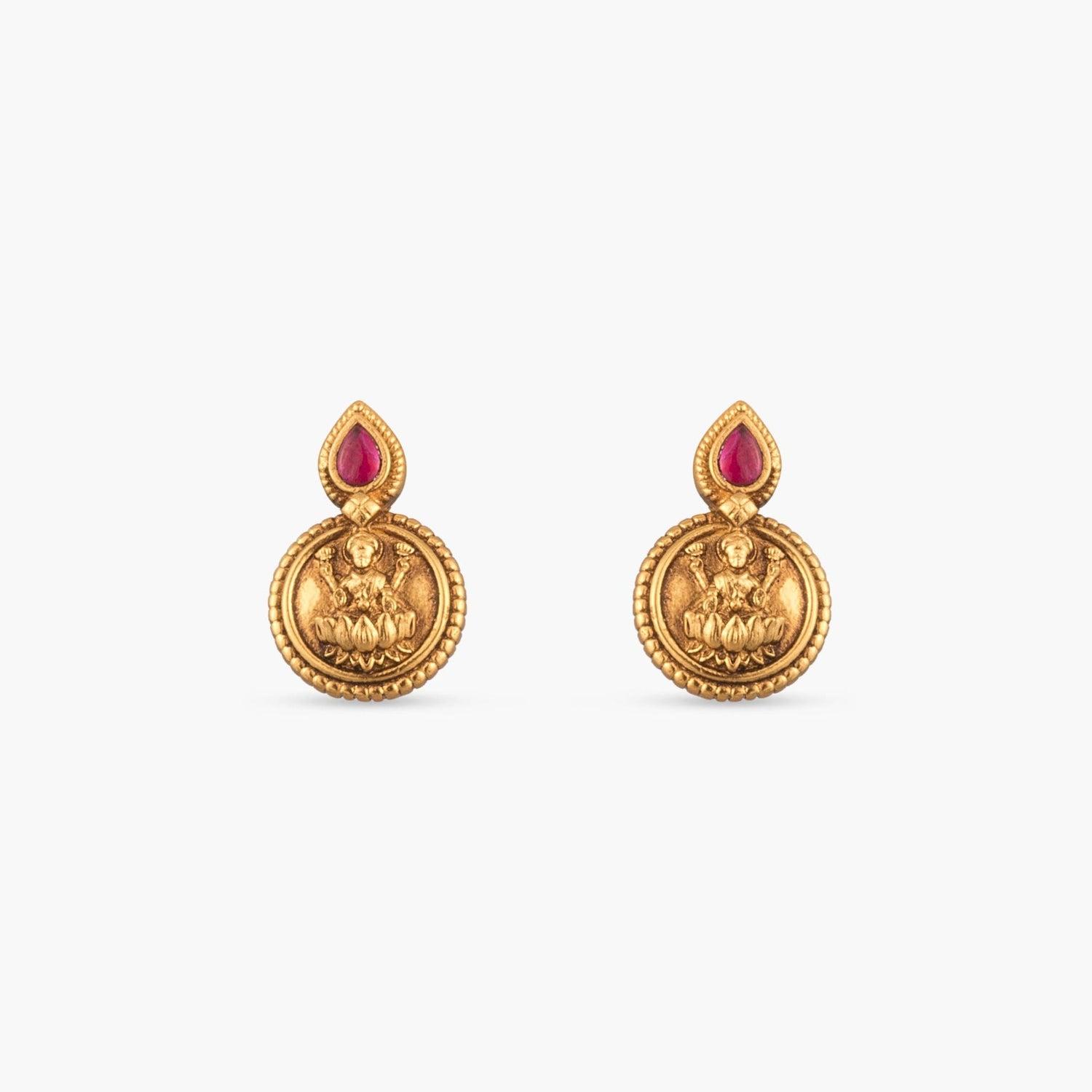 Reeva Coin Silver Stud Earrings