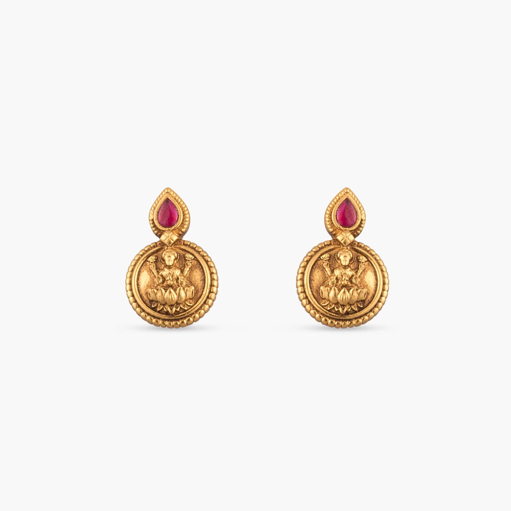 Reeva Coin Silver Stud Earrings