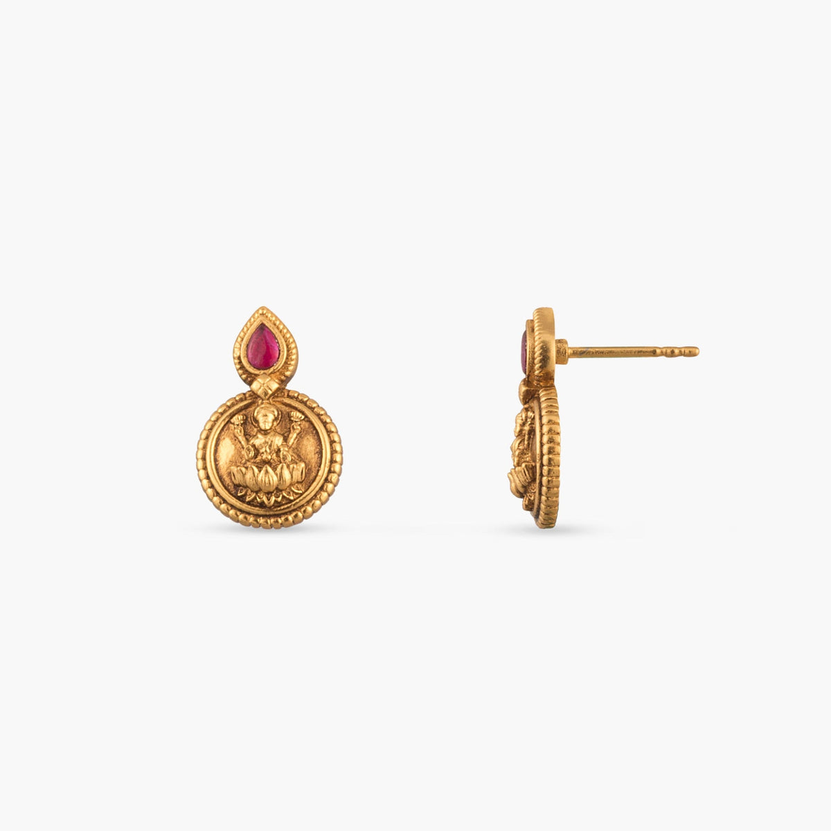 Reeva Coin Silver Stud Earrings