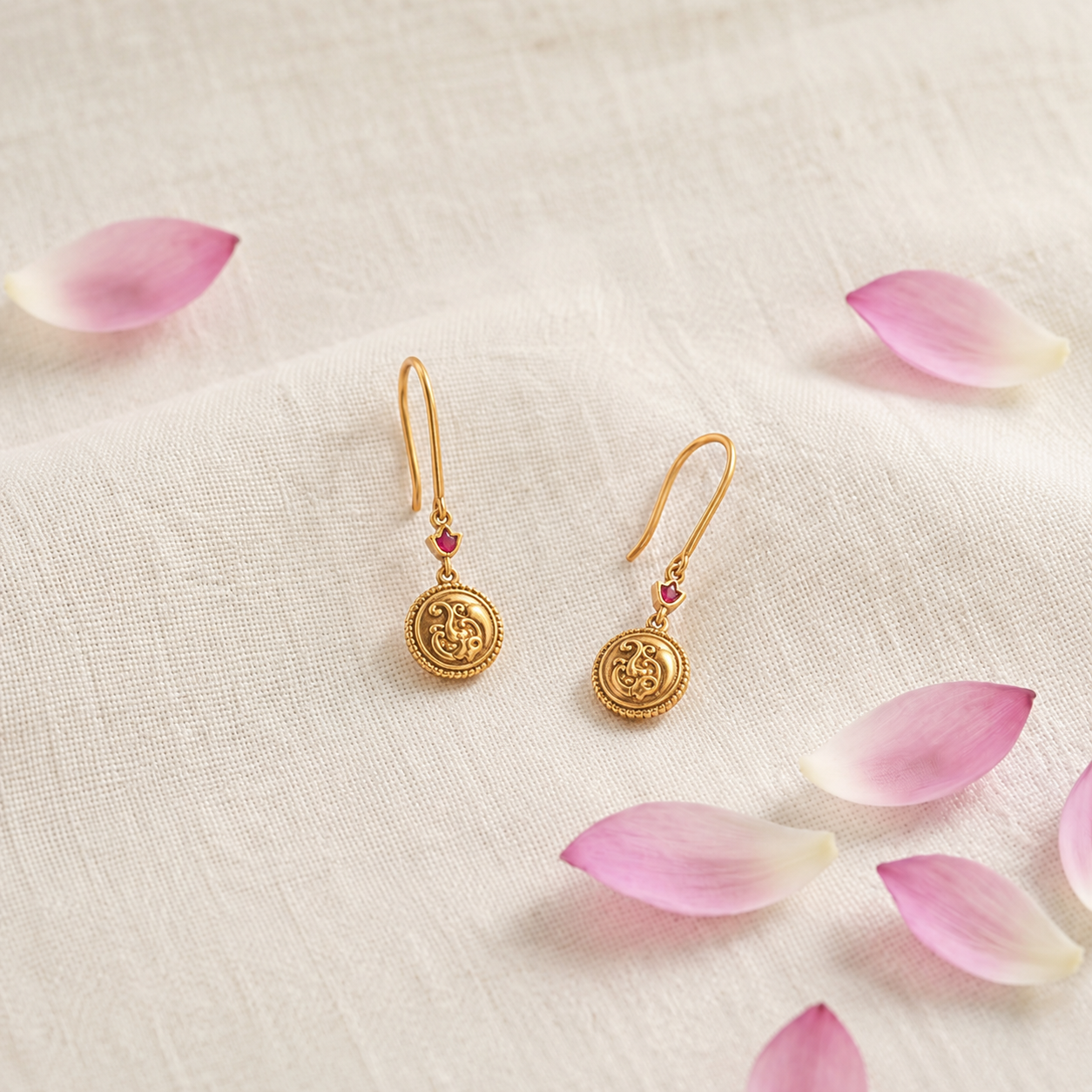 Ahana Coin Silver Drop Earrings