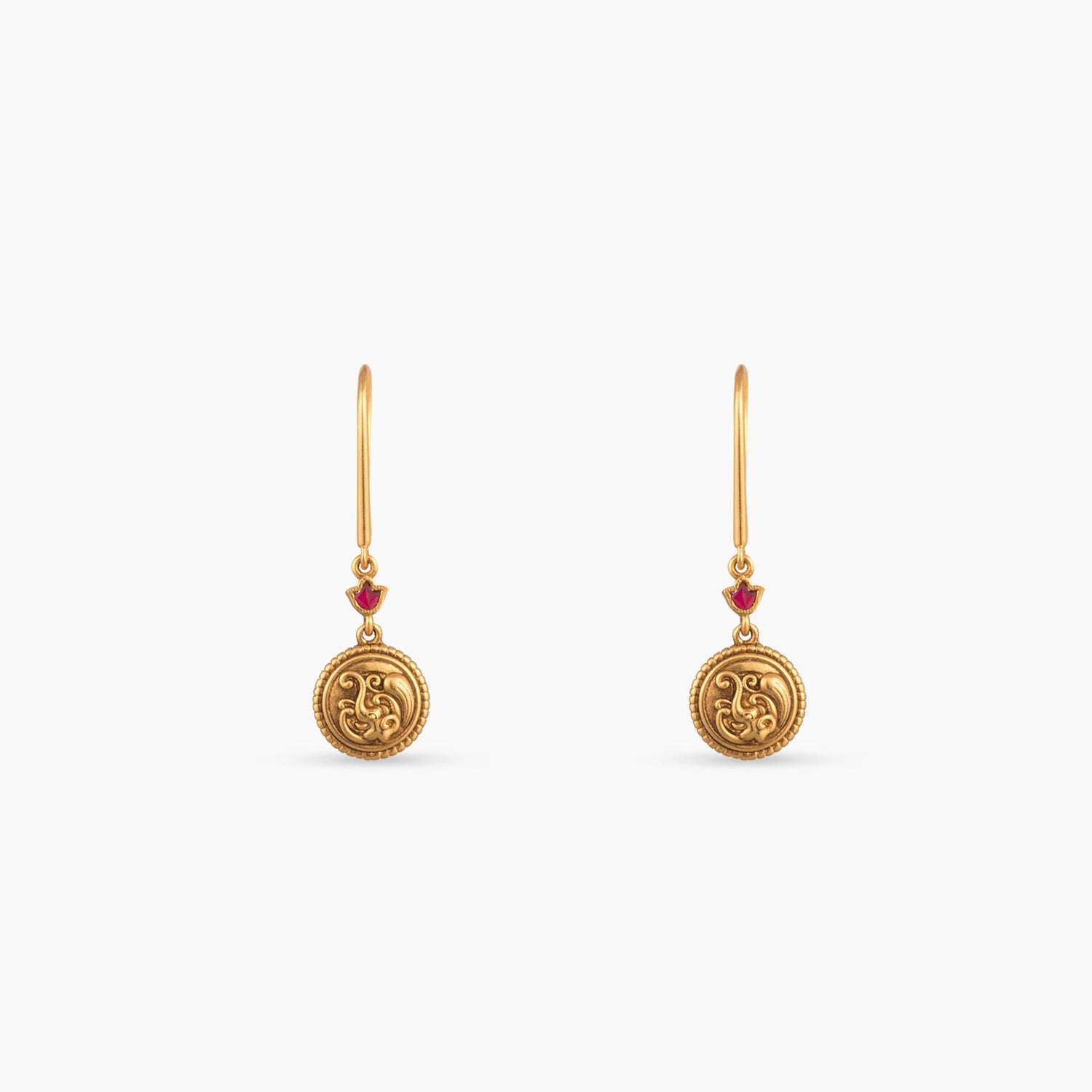 Ahana Coin Silver Drop Earrings