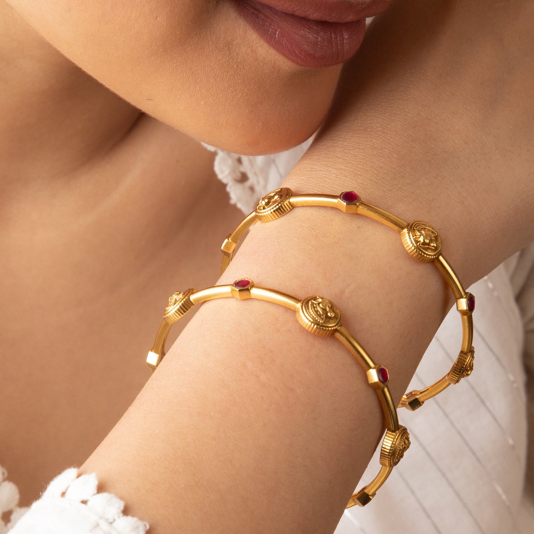 Vaani Coin Silver Bangles