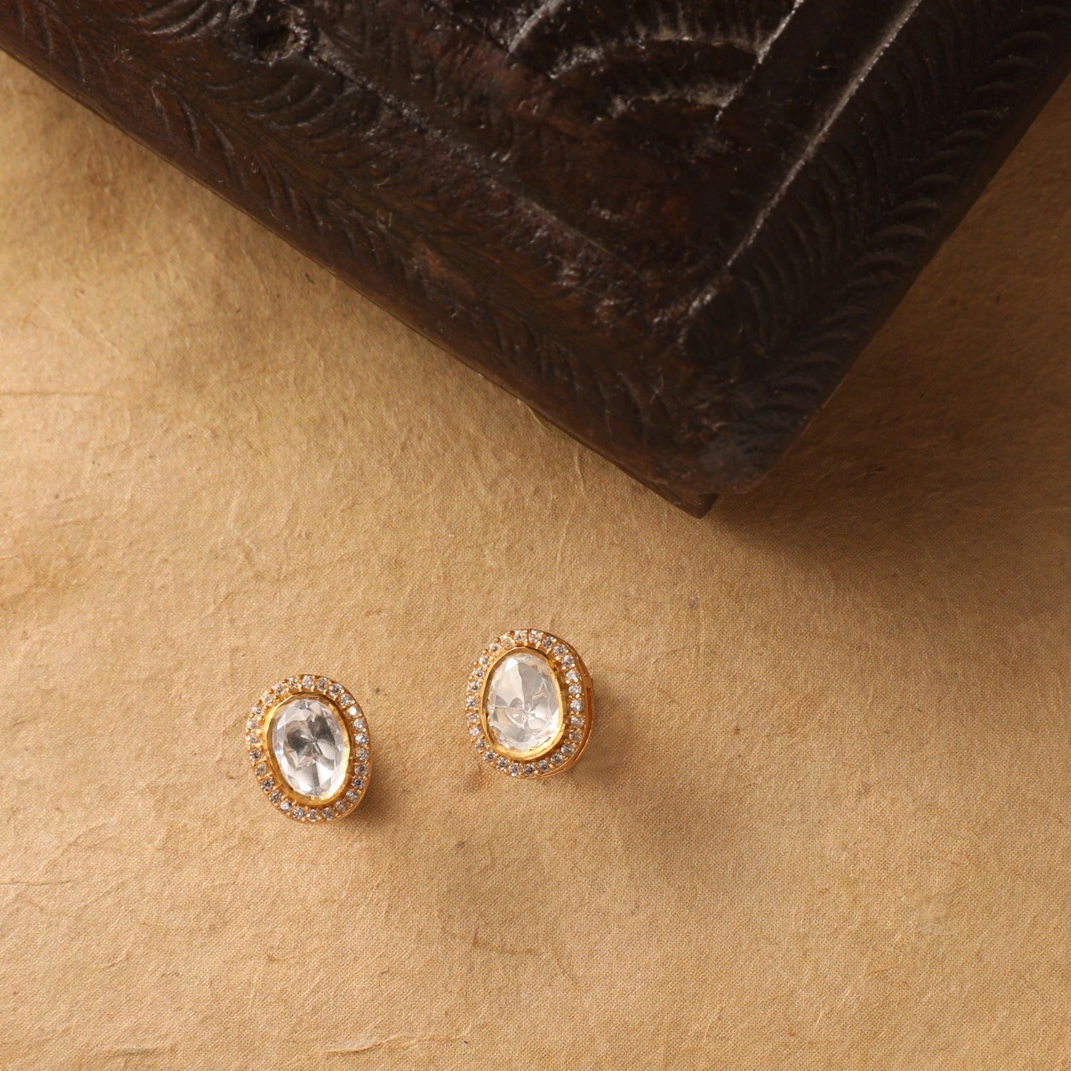 Classic CZ Halo Moissanite Silver Stud Earrings