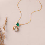 Graceful Green Moissanite Silver pendant Necklace