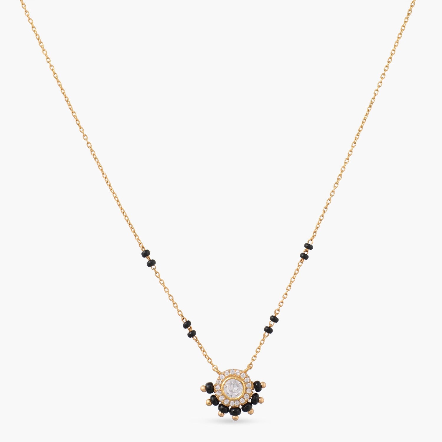 Elegant CZ MOISSANITE SILVER MANGALSUTRA NECKLACE