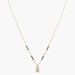 Necklaces Delicate floral Moissanite Silver Mangalsutra Necklace