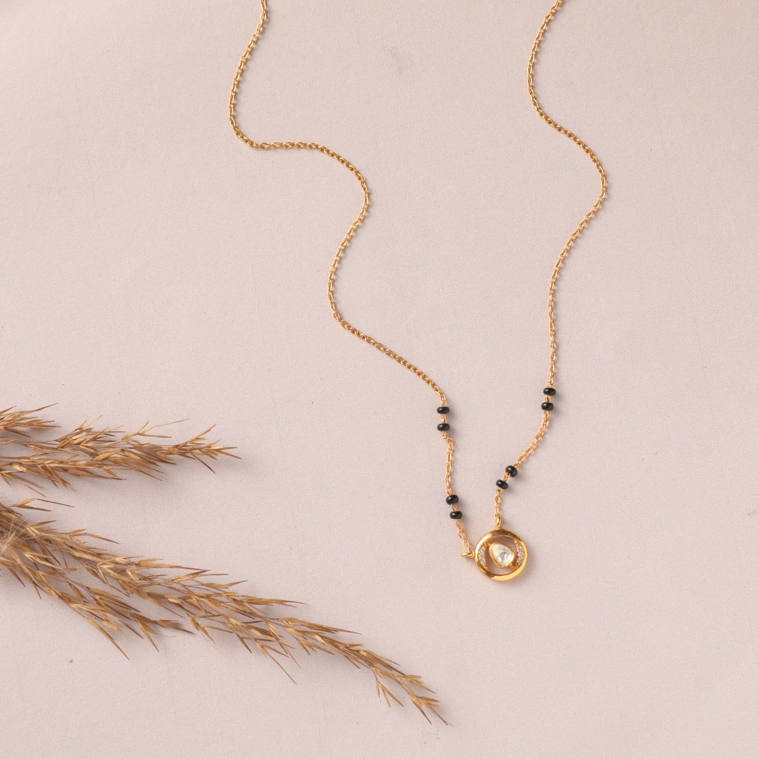 Necklaces Circle of Charm Moissanite Silver Mangalsutra Necklace