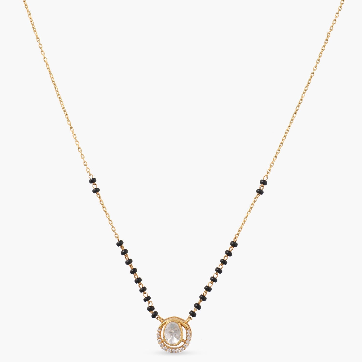 Necklaces Serenity Moissanite Silver Mangalsutra Necklace