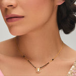Necklaces Serenity Moissanite Silver Mangalsutra Necklace