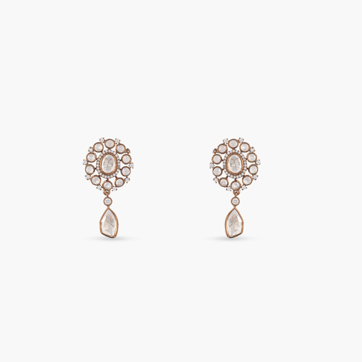 Halo Glow Moissanite Silver Drop Earrings