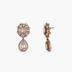 Earrings Moissanite Floral Silver Drop Earrings