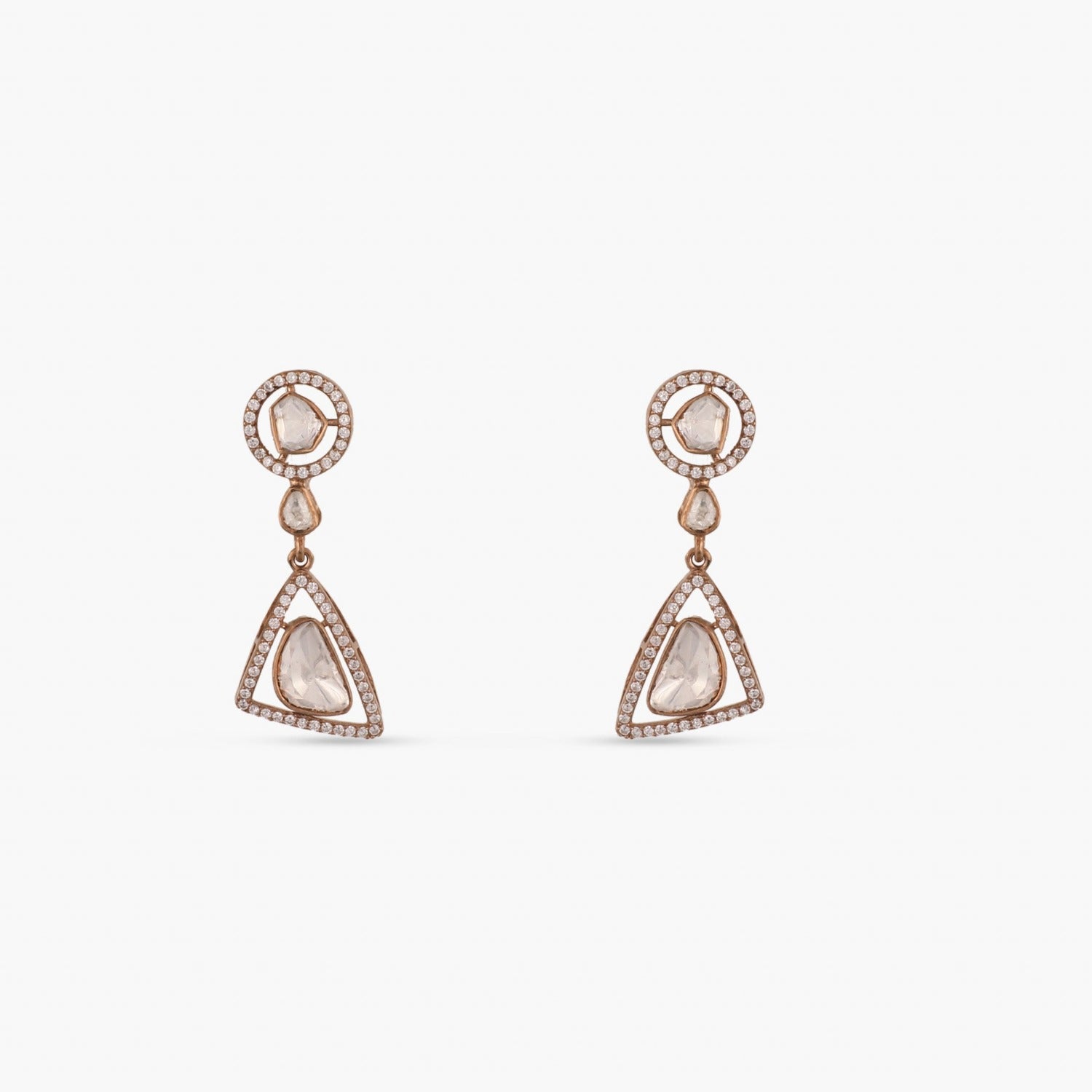 Simple Moissanite Silver Drop Earrings