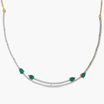 Necklaces Leafy Charm CZ Silver Necklace
