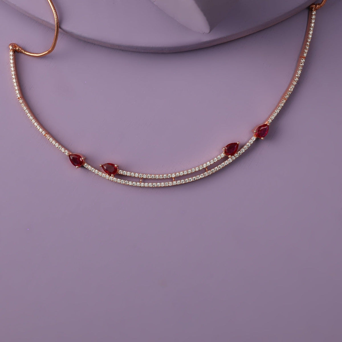 Necklaces Leafy Charm CZ Silver Necklace