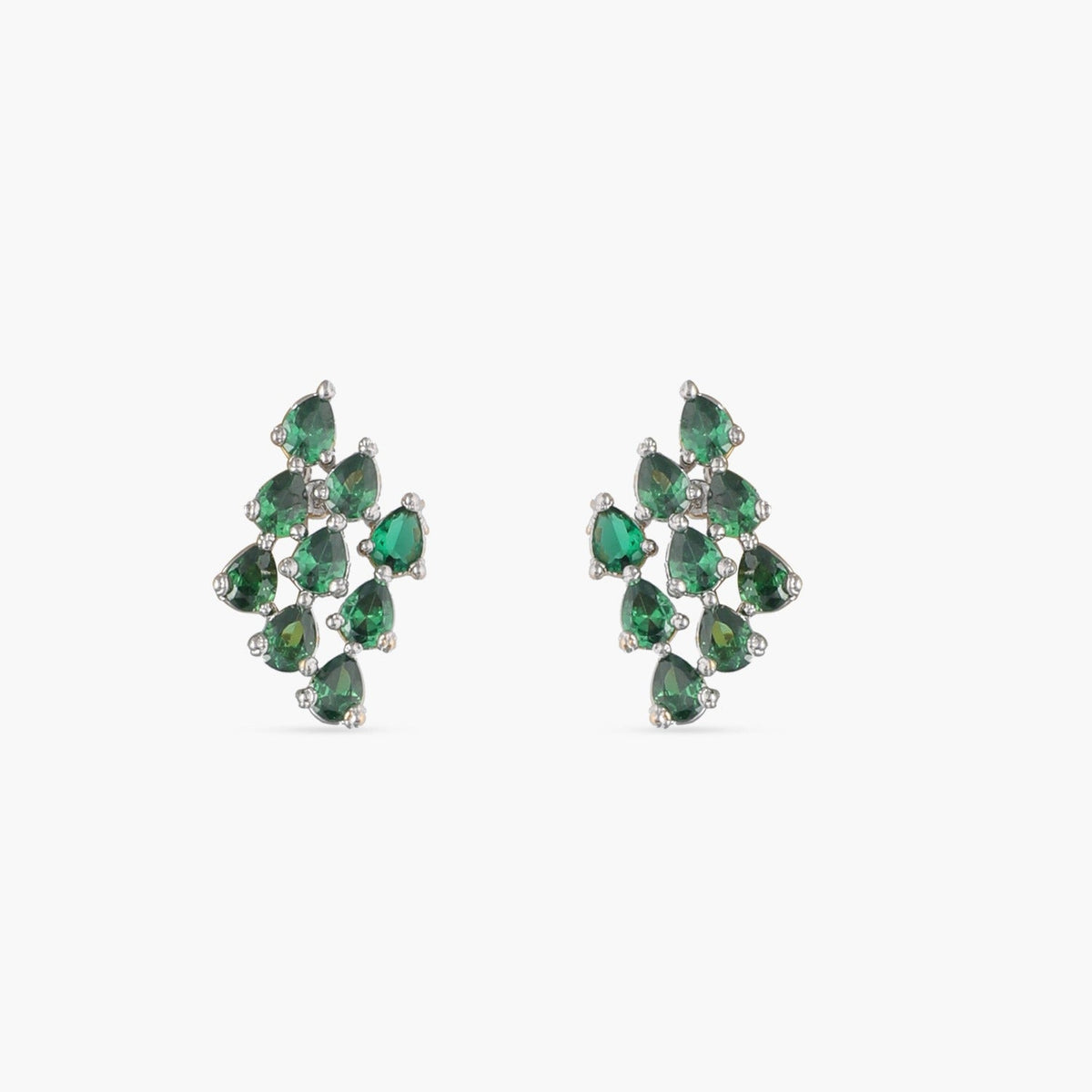 Earrings Cluster CZ Silver Stud Earrings