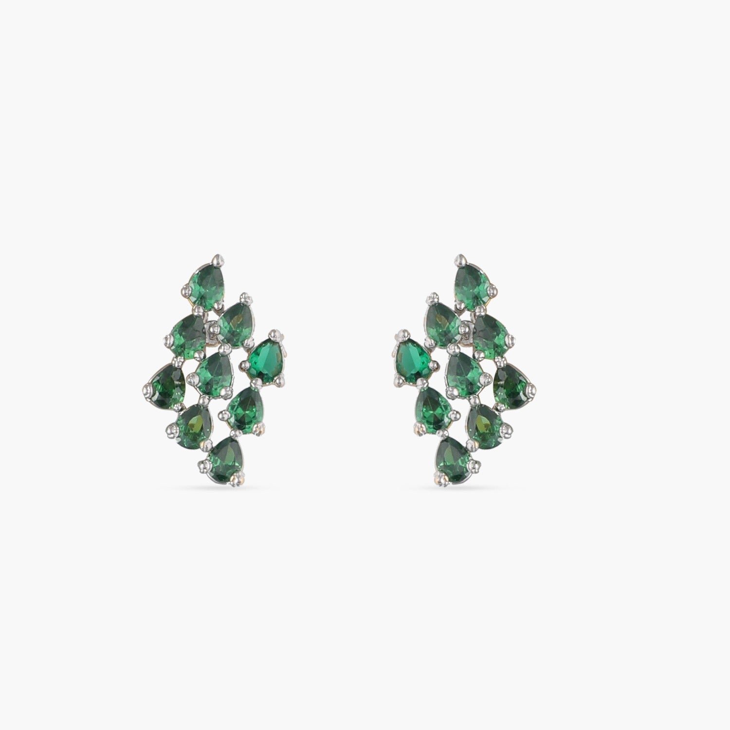 Earrings Cluster CZ Silver Stud Earrings