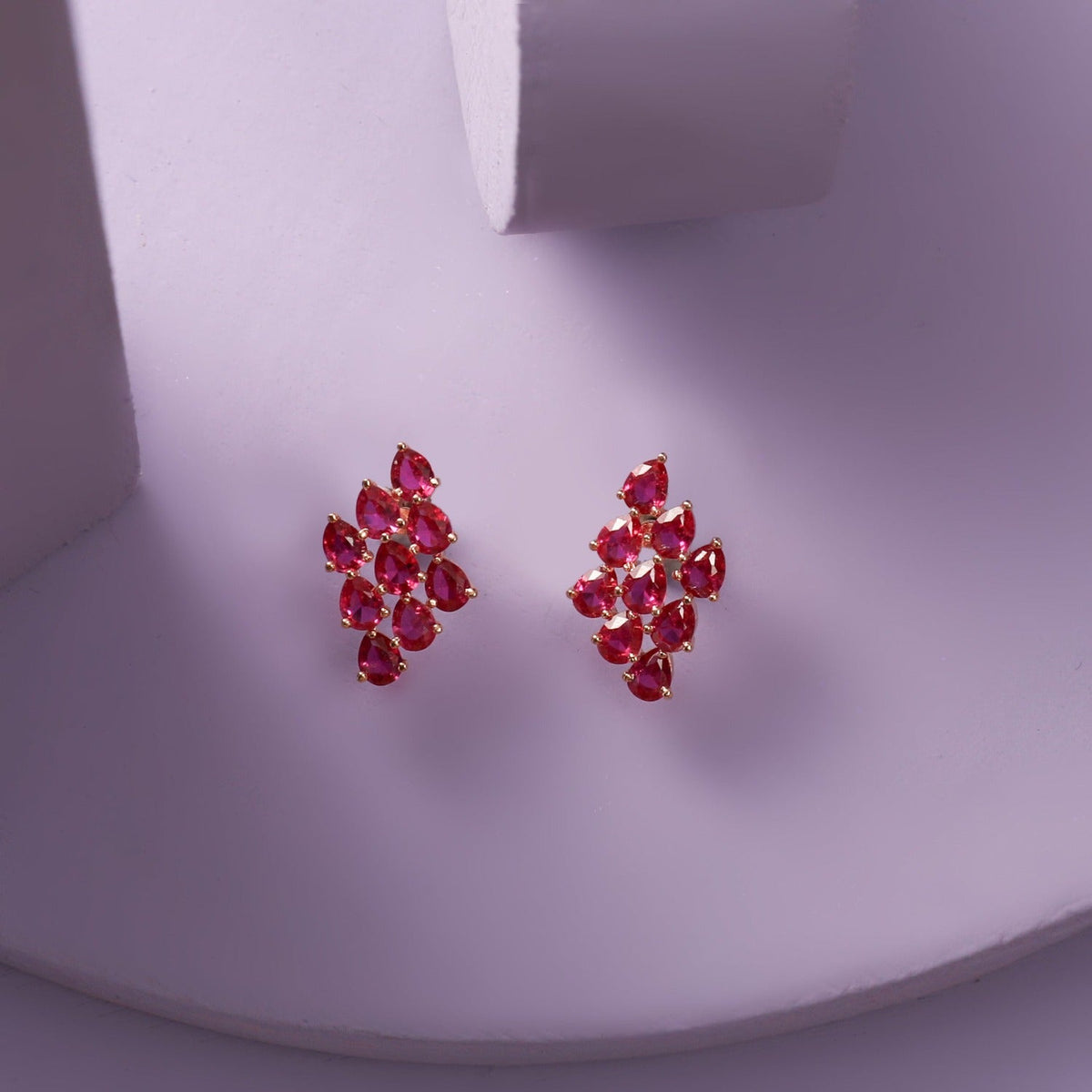 Earrings Cluster CZ Silver Stud Earrings